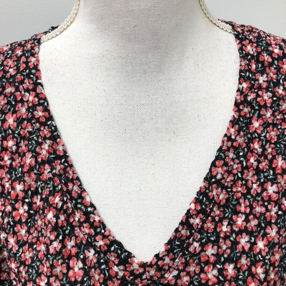 Loft Floral Puff Sleeve Top Womens Small Garden Coquette Dainty Cottagecore Boho